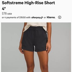Lululemon softstreme shorts black